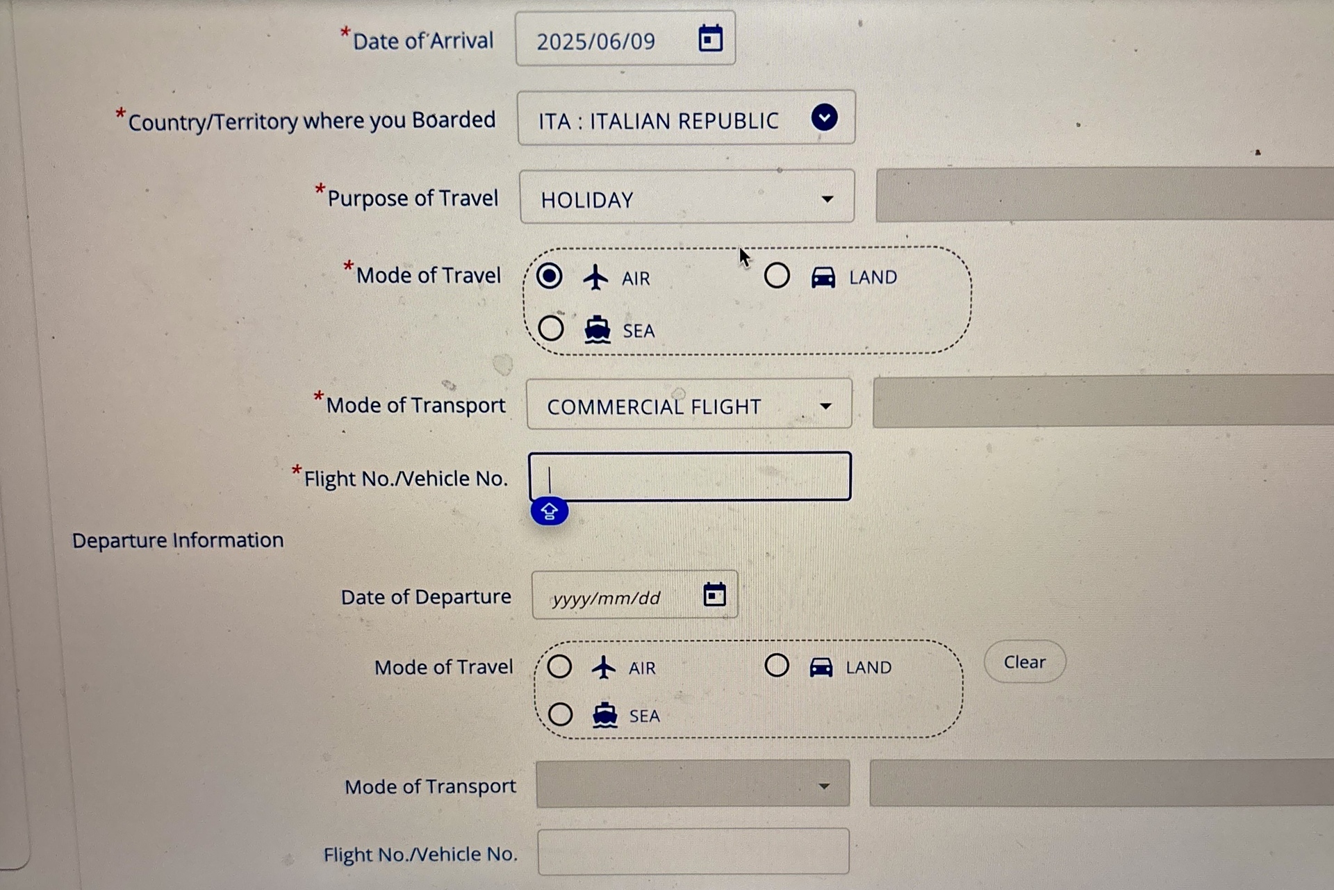 form Thailand Digital Arrival CardTDAC